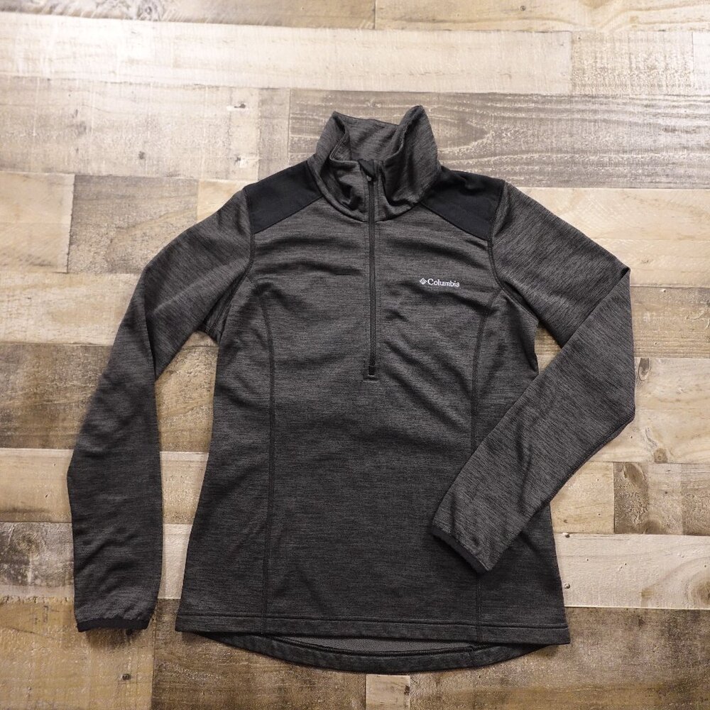 Columbia Rosemont 1/2 Zip Fleece Pullover Women's Small Black Charcoal Heather